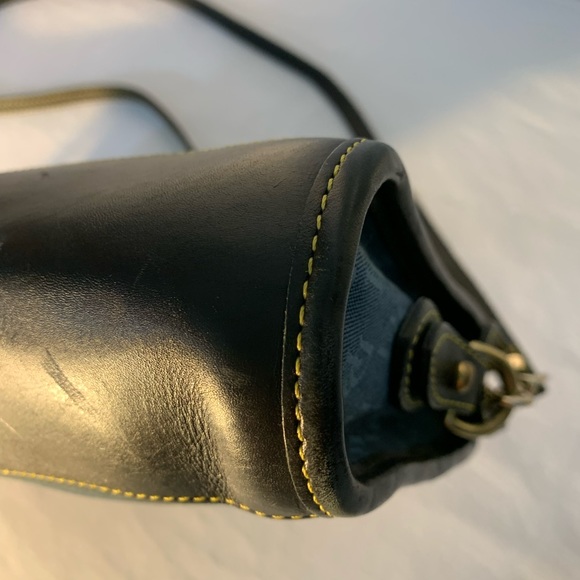 Vintage Dooney & Bourke Blue Leather Canvas Bag - Picture 5 of 14